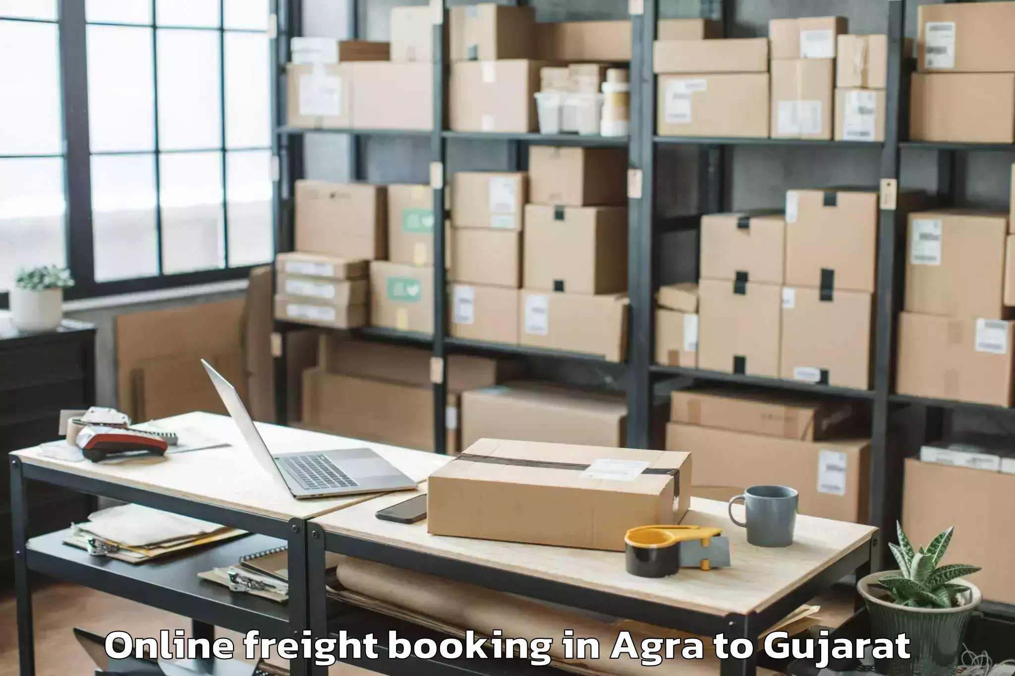 Reliable Agra to Dediapada Online Freight Booking